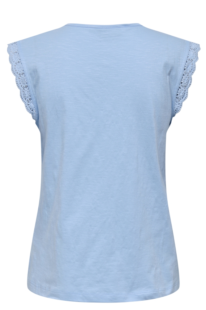JDYSALVA LIFE S/L CROCHET TOP JRS N 15318217 FROZEN FJORD